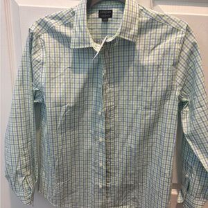 Crewcuts Light Green and Blue Plaid Button-Down Shirt